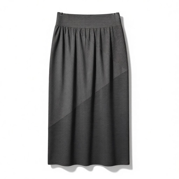 Vintage 90s Y2K CHRISTOPHER & BANKS Grey Pinstripe Midi Skirt S | Goth Classic - Picture 2 of 10